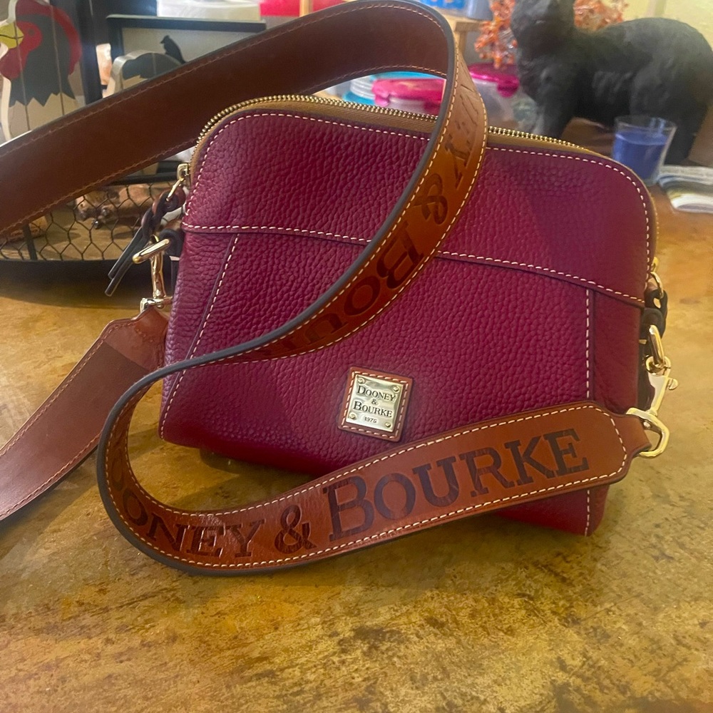 Dooney & Bourke Pebble Leather Cameron Crossbody with Logo Strap